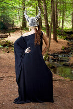 Load image into Gallery viewer, Long Black Kaftan Dress Long Sleeve Off the Shoulder Maxi Over Size Large Dress - Wings of Sin 

