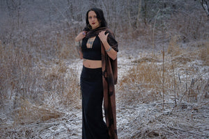 Extra-Long Cauldron of Bats Scarf Shawl - Wings of Sin 
