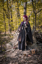 Load image into Gallery viewer, Long Pentacle Pentagram Robe Jacket Ritual Witch Black Outerwear - Wings of Sin 
