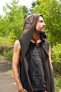 Elemental Symbols Open Sided Tank or T-Shirt Style Stained Apocalyptic Shirt - Wings of Sin 